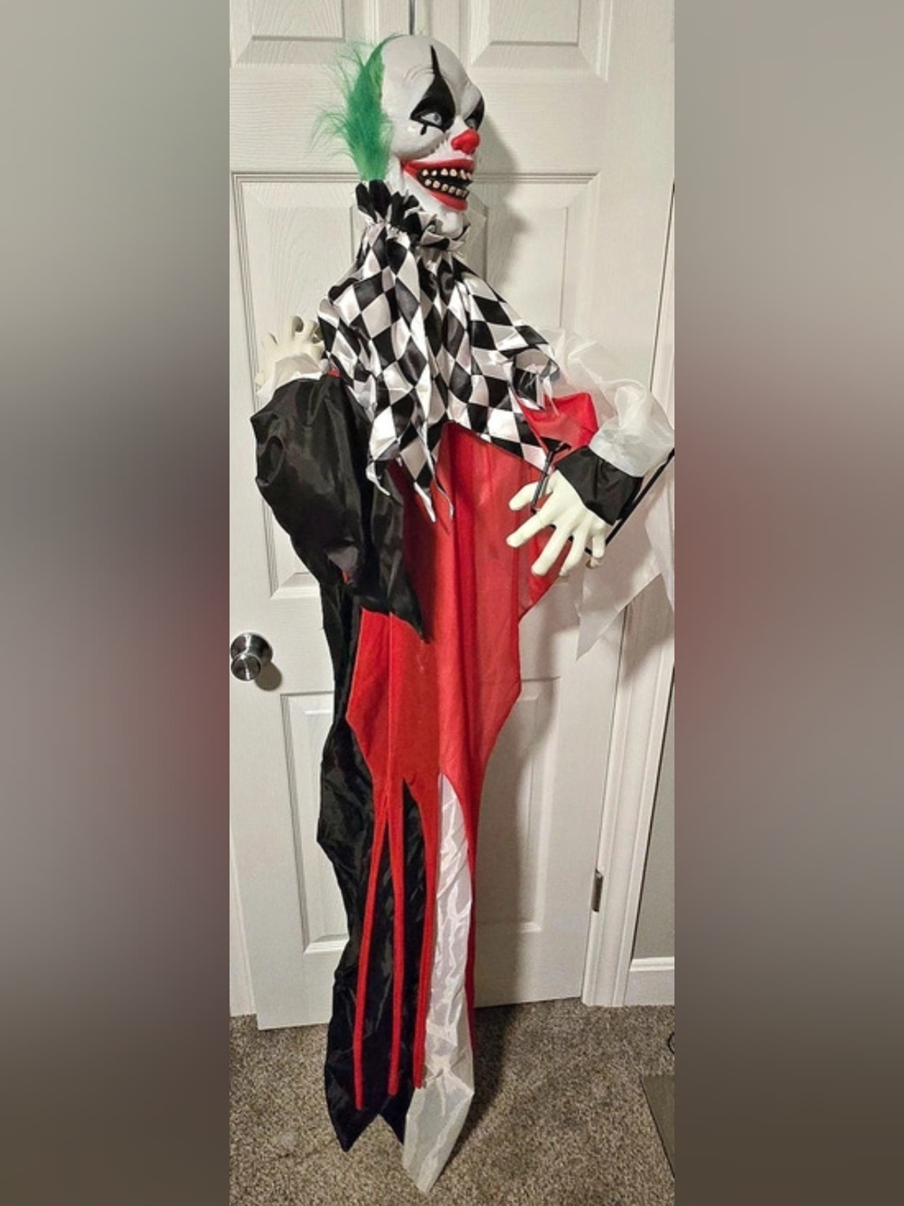 Haunted Hill Farm Life-Size 7 Ft. Animatronic Clown with Lights and Sound HHCLW7